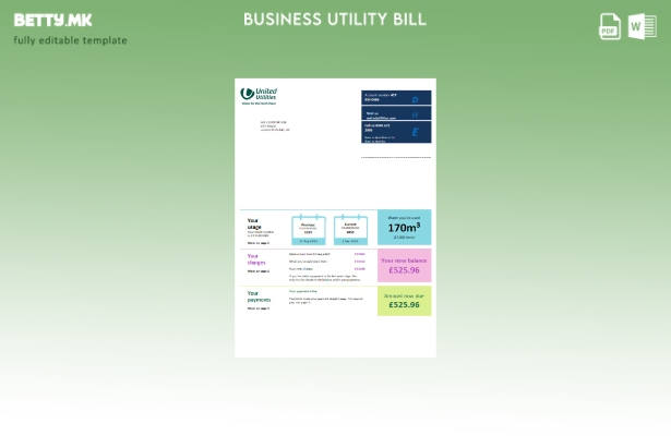Деловна сметка за комунални услуги на United Utilities